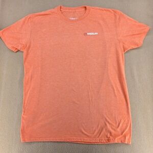 Magellan Outdoors Mens XL Orange Graphic Tee Dogs in Canoe Short Sleeve Shirt